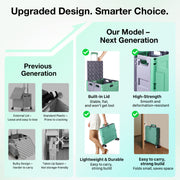 Folding Utility Cart with Lid | 60L Heavy Duty Rolling Crate with Wheels – Green