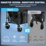 48'' Extra-Large All-Terrain Folding Wagon Cart | 350L 560LBS Capacity with Brakes - Black