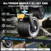 Heavy Duty Double Decker Folding Wagon | 400L All-Terrain Utility Cart with Brakes - Black