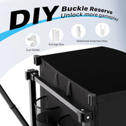 Collapsible Garden & Outdoor Wagon Cart | 150L Lightweight Foldable Utility Cart - Black