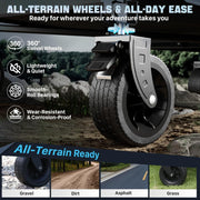 48'' Extra-Large All-Terrain Folding Wagon Cart | 350L 560LBS Capacity with Brakes - Black