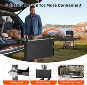 Portable Folding Grill Table Cart with Wheels | Outdoor BBQ Prep Table for Blackstone, Ninja & Weber Griddles – Black