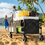 48'' Extra-Large All-Terrain Folding Wagon Cart | 350L 560LBS Capacity with Brakes - Black