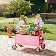Collapsible Garden & Outdoor Wagon Cart | 150L Lightweight Foldable Utility Cart - Black