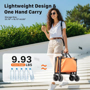 Collapsible Utility Cart with Wheels, 150L Lightweight Foldable, Portable Rolling Wagon for Garden, Shopping, Sports, Camping, Transport - Hombetta