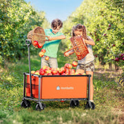 Collapsible Utility Cart with Wheels, 150L Lightweight Foldable, Portable Rolling Wagon for Garden, Shopping, Sports, Camping, Transport - Hombetta