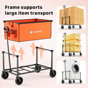 Collapsible Utility Cart with Wheels, 150L Lightweight Foldable, Portable Rolling Wagon for Garden, Shopping, Sports, Camping, Transport - Hombetta