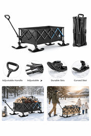 HOMBETTA Foldable Snow Sled Wagon for Winter Outdoor Use & Gear Transport - Hombetta