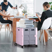 Folding Utility Cart Rolling Crate Handcart,165LBS Durable Heavy Duty, 60L Foldable Shopping Cart,for Groceries, Tools, Office, Teacher, Storage - Hombetta