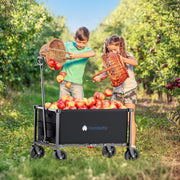 Collapsible Utility Cart with Wheels, 150L Lightweight Foldable, Portable Rolling Wagon for Garden, Shopping, Sports, Camping, Transport - Hombetta